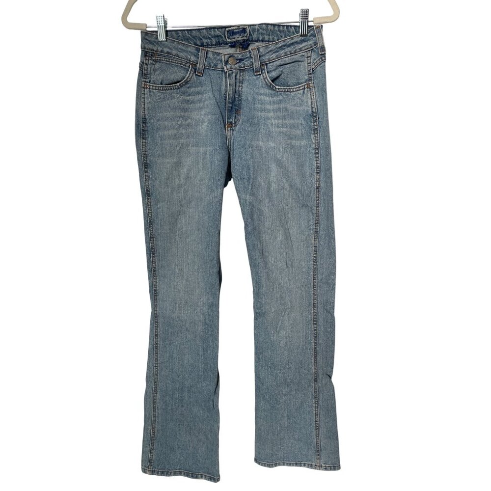 Wrangler Premium Patch Denim Jeans Womens 5/6 X 34 Blue Light Wash Western Ranch